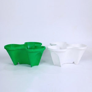 Heavy Duty PP Plastic 3-Tier Vertical Garden Tower <b>Planters</b> 3-Clover <b>Stackable</b> Pots on Wheels B2B - Product Image 6