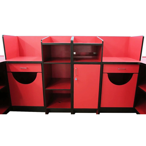 Yiree, diseño personalizado, madera ignífuga, cajero rojo, mostrador de recepción de hotel de lujo, recepción para supermercados - Product Image 4