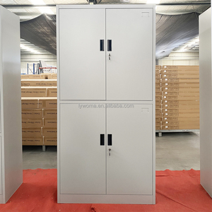 Armoire de rangement en acier à 4 portes avec serrure, armoire à dossiers verrouillable réglable pour la maison, meuble de bureau en métal - Product Image 6
