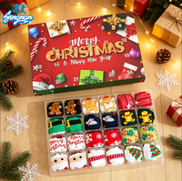 Chaussettes en tricot de Noël adorables, 12 paires en un ensemble, chaussettes pour femmes avec emballage en boîte mystère