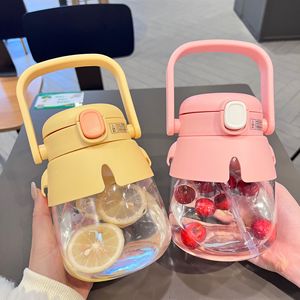 New Fun Doll Cup Children Cute Straw Water Cup Summer Portable High-capacity <strong>Girls</strong> Straw Water <strong>Glass</strong> - Product Image 2