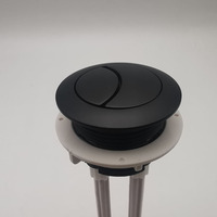 Tombol Toilet Tangki WC 38mm UK, Bulat, ABS, Hitam Doff, Dual Flush, Perlengkapan Perbaikan
