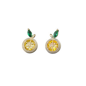 Roche OEM <span class=keywords><strong>Citron</strong></span> Cristal Tranches De <span class=keywords><strong>Citron</strong></span> Fruit Boucles D'oreilles Femmes - Product Image 5