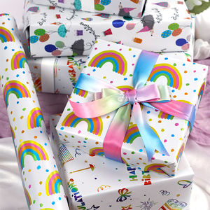 Factory Wholesale 80g Birthday Custom Luxury 43cm X 3m Metallic <b>Paper</b> <b>Roll</b> <b>Wrapping</b> <b>Paper</b> for Packaging - Product Image 3