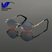 Kacamata Hitam Poligonal OEM Custom Ukuran 57-18-137, Anti Cahaya Biru + UV400 untuk Dewasa Unisex, Pabrik Kacamata