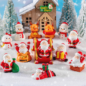 Petites figurines de Noël en résine, Père Noël et bonhomme de neige, ornements de Noël en résine pour remplir les sacs cadeaux de Noël, <span class=keywords><strong>jardin</strong></span> - Product Image 1