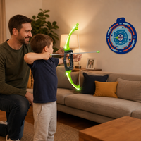 Ensemble d'arc et de flèches lumineux, kit de tir à l'arc LED, flèches à ventouse, cible détachable, jeu de tir pour enfants, jouet cadeau