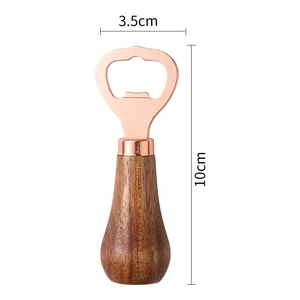 Sacacorchos Vertical de Acero Inoxidable con Mango de Madera de Acacia, Moderno, Portátil, Personalizado, Color Oro Rosa Sólido, con Logotipo Personalizado - Product Image 5