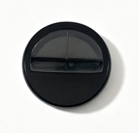 Boîte compacte ronde en plastique noir pour cosmétiques OEM, palette de fards à paupières creuse, avec conception d'étiquette privée personnalisée
