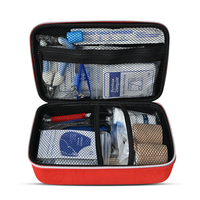 Trousse de premiers secours d'urgence portable grande capacité - Rouge, étanche en EVA pour soins des animaux de compagnie (chien/chat), voyages en plein air et camping