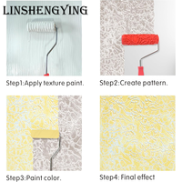LSY7 ''Texture Roller DIY Decorative Art Pattern Paint Roller Rouleau en caoutchouc pour la décoration des murs, meubles et sols