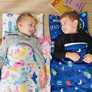 Lightweight Travel Sleeping Bag Fit Standard Cot Toddler Nap Mat with Pillow <b>Fleece</b> Minky <b>Blanket</b> - Product Image 2