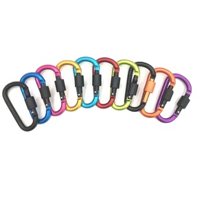 Carabiner Keychain Clip Aluminum Caribeener Key Clip D Ring Shape Nonlocking Carabeaner Hook Buckle Multi-function Tool