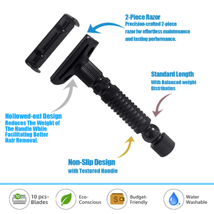 Customized Mens <strong>Straight</strong> Metal Stainless Steel Classic Double <strong>Edge</strong> Shaving Safety <strong>Razor</strong> for Face - Product Image 2