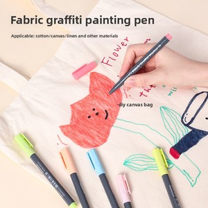 Nouveau stylo à peinture textile 6 couleurs, encre permanente, fait main, DIY, pinceau imperméable pour vêtements et chaussures blanches, graffiti - Product Image 4