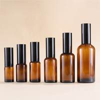 Luxus Bernstein Glas Kosmetik Toner Flasche Gold Silber Schwarz Aluminium Sprüh kappe Leere Fein nebel Sprüh flaschen