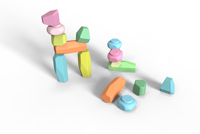 Blocs empilables géométriques amusants en silicone personnalisés pour enfants, jouets éducatifs souples pour le jeu, reconnaissance des formes, sans BPA