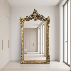 Wholesale Luxury Large <strong>Mirror</strong> for Living <strong>Room</strong> Gold Wooden Framed Full Length <strong>Mirror</strong> Wall Mouted <strong>Big</strong> Floor <strong>Mirror</strong> - Product Image 1