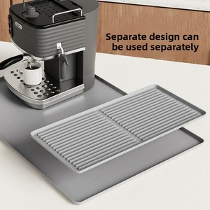 Cross-border Best-selling Silicone square Coffee Machine <b>Mat</b> bar Dining Table Non-slip Heat-resistant <b>Large</b> Draining Tray Pad - Product Image 2