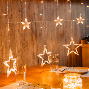 <span class=keywords><strong>Guirlande</strong></span> lumineuse rideau à lumière <span class=keywords><strong>Led</strong></span>, féerique, pour la maison, cadeau d'anniversaire, étoile et lune, décoration pour fête d'halloween ou mariage - Product Image 3