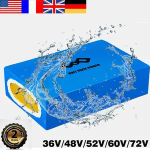 Custom 12v 24v 36v 48v 52v 60V 72v 15Ah 20AH 25AH 30AH Lithium Ion1000w Electric Scooter Battery Ebike Bicycle E Bike Batteries