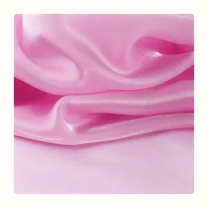 Wholesale Brocade Satin Shinny Tulle Soft Chiffon Pink 100% Polyester Solid Crystal Silk Liquid Organza Fabric
