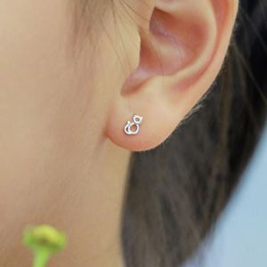 Dylam New Arrival Hypoallergenic Nickel Free 925 Sterling Silver Kid Children 5A CZ Cubic Zirconia <b>Cat</b> Stud <b>Earrings</b> - Product Image 6