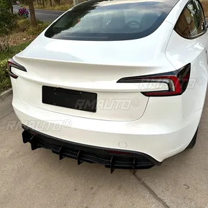 3PCS <b>for</b> Tesla Model 3 Highland 2023 2024 <b>Car</b> Rear Bumper <b>Diffuser</b> Shark Fin Glossy Black Body Kit Modify Accessories - Product Image 3