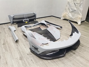 Kit de carrocería para <span class=keywords><strong>Ferrari</strong></span> <span class=keywords><strong>458</strong></span>, actualización italiana, estilo MS, parachoques de fibra de carbono, falda lateral, alerón trasero, capó, parachoques trasero - Product Image 3