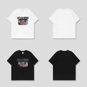 เสื้อยืดพิมพ์ลายฮาโลวีนแบบกำหนดเองสำหรับฤดูใบไม้ผลิและฤดูร้อนปี 2026 แบรนด์อินเทรนด์สไตล์อเมริกันลำลองแขนสั้นสำหรับผู้ชาย - Product Image 1