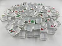Tuiles de Mahjong Dorées Double Couche en Acrylique, 160 Pièces, Luxe Moderne, Portables, Finition Polie à la Main, Design Classique, pour Jeu à Domicile et Cadeau