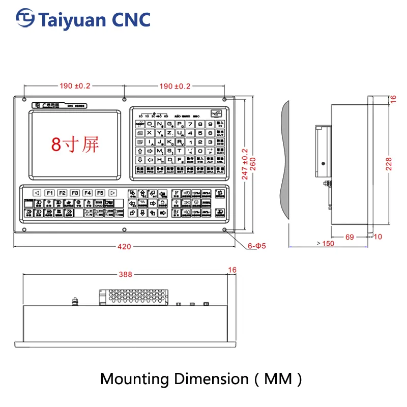 CNC five-axis controller CNC control system with PLC function 32-bit automatic spinning system