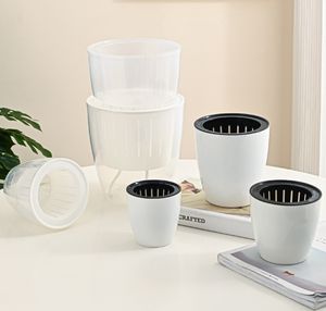 Nouveau rond Transparent en plastique auto-arrosage Pot de fleur hydroponique planteur conteneur pour la maison et le jardin stockage de l'eau - Product Image 6