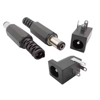 Connecteur d'alimentation CC DC-005 2,5*5,5 mm 12V 3A à montage sur panneau en plastique pour fournitures électriques, comprend des fiches mâles + une prise femelle