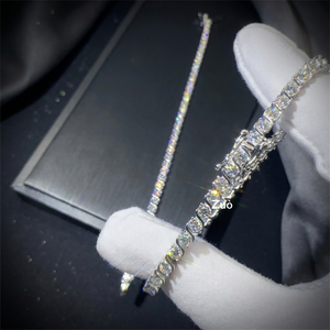 KARATS GRA Certified Local Stock Fast Shipping High Quality 925 Silver Rose Gold Plated 2mm VVS Moissanite Brilliant <b>Bracelet</b> - Product Image 3