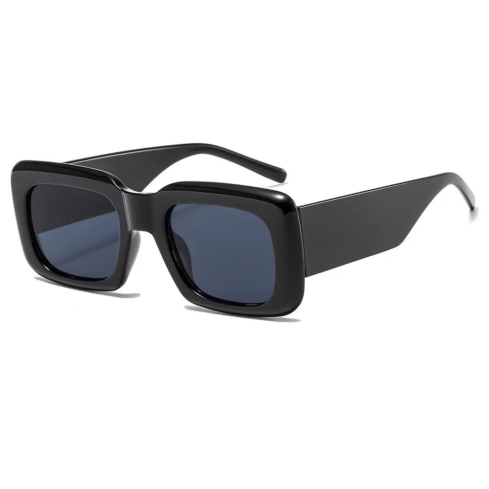 BK9094 Retro Vintage 90s Sun glasses Cheap Solid Thick Rectangle Men Women Fashion Trendy Sunglasses