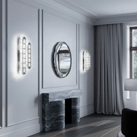 Applique murale LED en cristal 29W 46cm à 3 couleurs changeantes pour hôtel, salon, villa, couloir, lampe de chevet, décoration d'escalier
