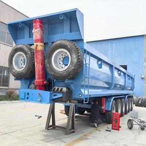 Vente en gros usine Remorque semi-remorque benne basculante 3 essieux 60 tonnes 50 tonnes en acier pour tracteur - Product Image 1