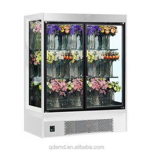 Refrigerador vertical de exhibición de flores con puerta de vidrio de tres lados, nevera de flores, floristería - Product Image 4
