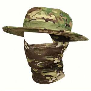 Pasamontañas de una abertura con sombrero pescador plegable de ala ancha ajustable para hombre, ideal para ciclismo y uso diario. - Product Image 1