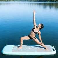 Tapis de fitness aquatique gonflable pour cours de fitness aquatique en groupe, facile à ranger, tapis d'exercice flottant pour les retraites de yoga