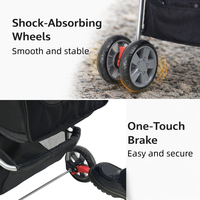 Poussette pour animaux de compagnie pliable à une main, imperméable, de haute qualité, confortable, sûre et portable à 4 roues