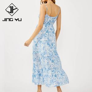 Factory Custom Polynesian Print, Pleated <b>Loose</b>-fitting Multi-layered Elegant <b>Dress</b> 100% Rayon Voile Casual <b>Dress</b> - Product Image 5