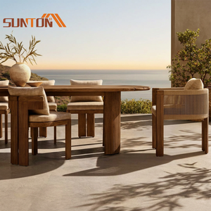 Lusso impermeabile moderno Set di mobili da giardino in legno di Teak divano divano componibile per Hotel Beach Park uso balcone - Product Image 2