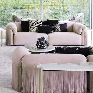 Set di <span class=keywords><strong>Mobili</strong></span> di Lusso Italiani di Alta Gamma per Soggiorno, Divano in Pelle Moderno di Design - Product Image 1