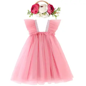 Toddler Princess Baby Girls Tutu Dress Flower Party Mesh 3 Year Old Girl Dress