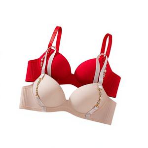 Nuovo Reggiseno Push-Up 2026 con Catena Dorata e Perle, Senza Ferretto, con Laccetti Laterali in Raso a Costine e Fascia Larga, Coppa 3/4, per Uso Quotidiano - Product Image 3