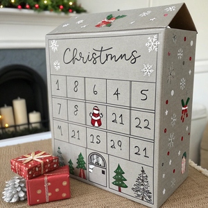 Caja de calendario de Casa personalizada-12 días tarjeta de felicitación de Navidad cuenta atrás caja de regalo al por mayor dulces caja de tarjeta de felicitación de Navidad - Product Image 2