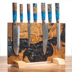 Gỗ Tự Nhiên Pha Trộn Lớn Từ Dao Khối Phổ Epoxy Nhựa Bằng Gỗ Từ Dao Chủ Nam Châm Dao Lưu Trữ Giá - Product Image 2