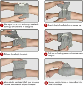 Arrêt traumatique Le pansement <span class=keywords><strong>de</strong></span> saignement Israël type <span class=keywords><strong>de</strong></span> bandage avec coussin Pansement Premiers soins IFAK - Product Image 5